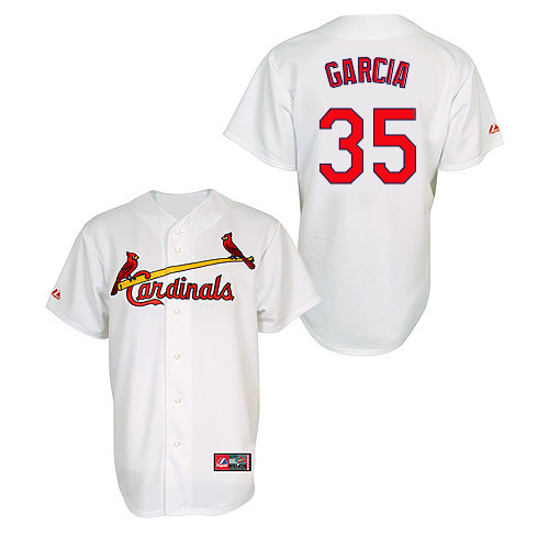 Greg Garcia #35 MLB Jersey-St Louis Cardinals Men's Authentic Home Jersey by Majestic Athletic Baseball Jersey